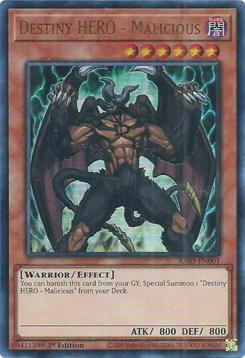 Destiny Hero - Malicious (Ur) [Ra03-En001] Ultra Rare 1