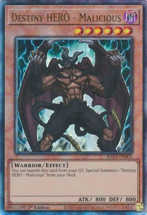 Destiny Hero - Malicious (Utr) [Ra03-En001] Prismatic Ultimate Rare 1
