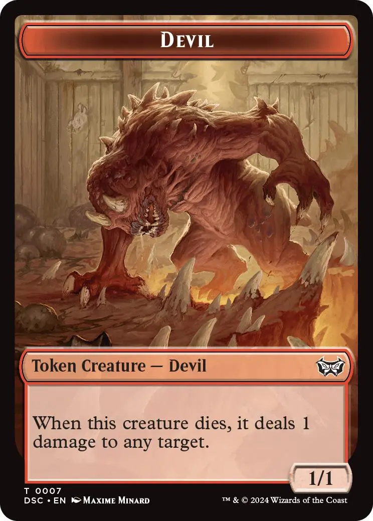Devil // Scarecrow Double-Sided Token [Duskmourn: House Of Horror Commander Tokens] 1