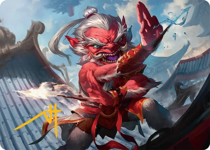 Devoted Duelist Art Card (15/54) (Gold-Stamped Signature) [Tarkir: Dragonstorm Art Series] 1