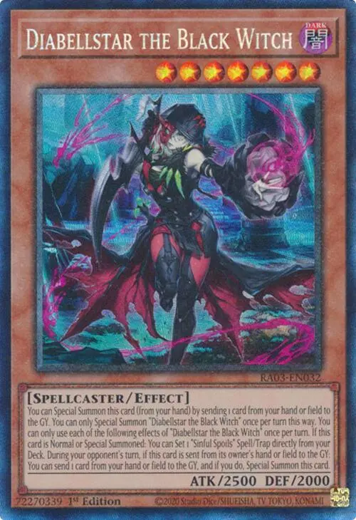 Diabellstar The Black Witch (Cr) [Ra03-En032] Prismatic Collector's Rare 1