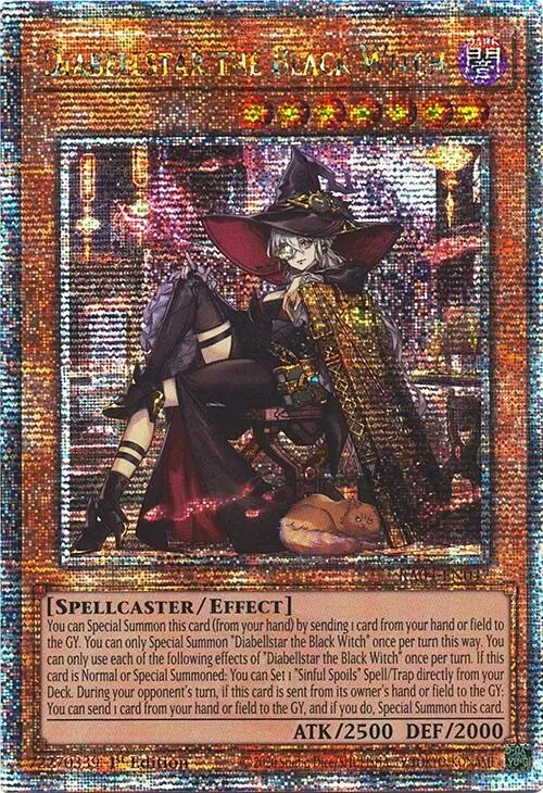 Diabellstar The Black Witch (New Art) [Ra04-En047] Quarter Century Secret Rare 1