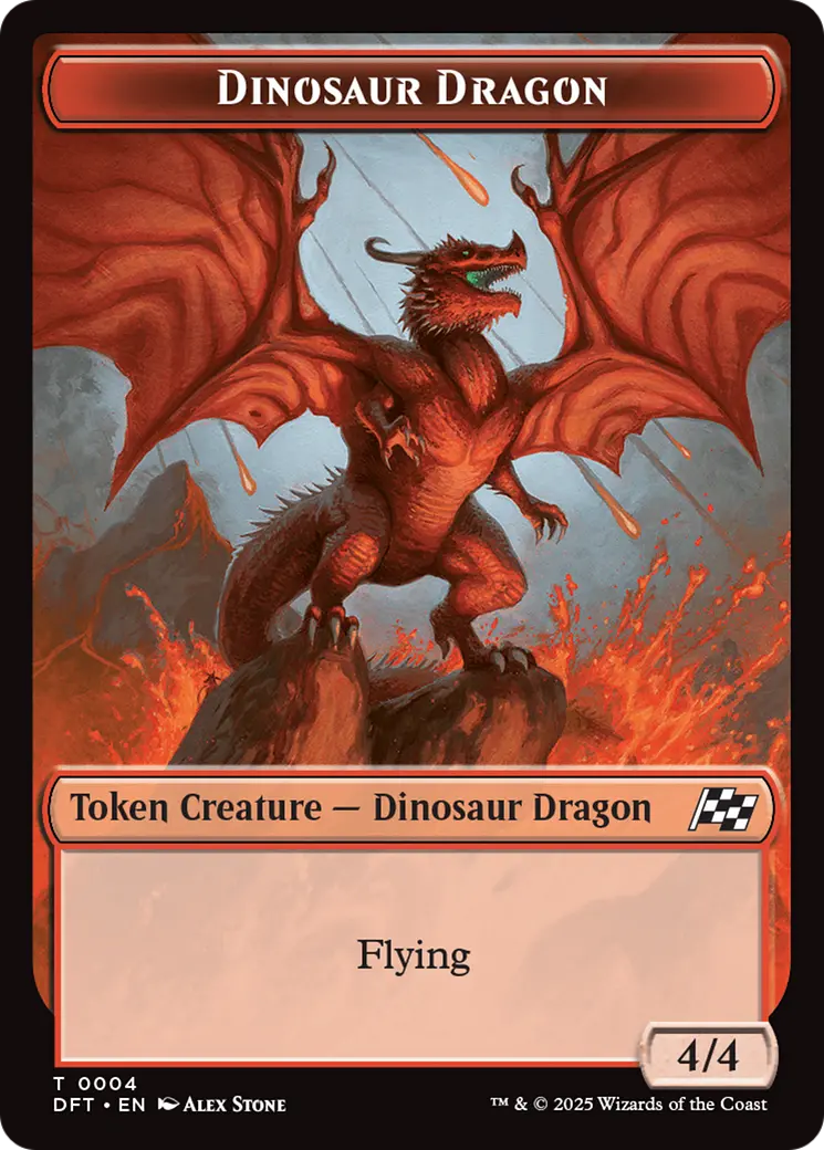 Dinosaur Dragon // Treasure Double-Sided Token [Aetherdrift Tokens] 1