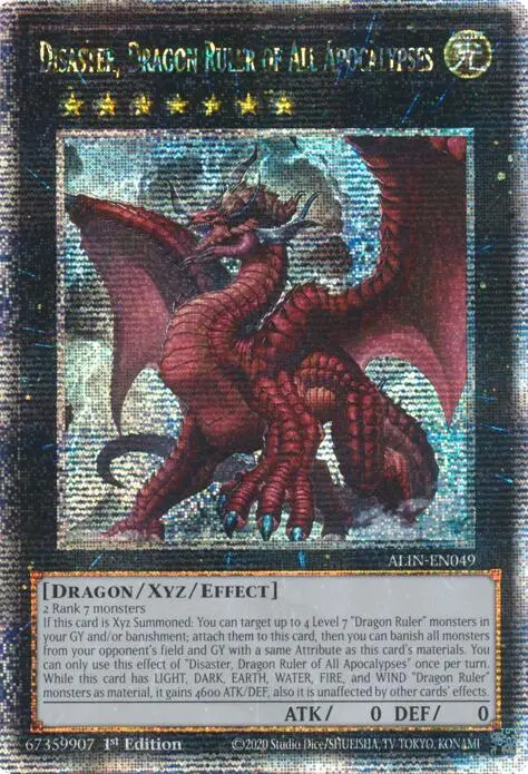 Disaster, Dragon Ruler Of All Apocalypses [Alin-En049] Quarter Century Secret Rare 1
