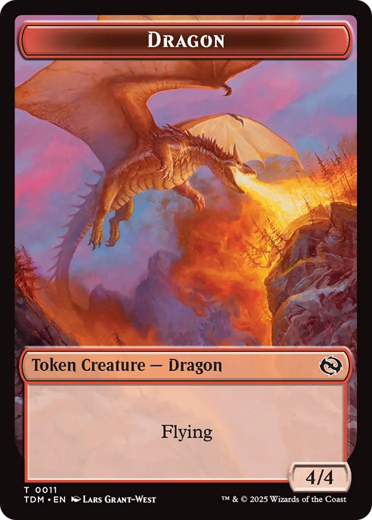 Dragon (0011) // Warrior Double-Sided Token [Tarkir: Dragonstorm Tokens] 1