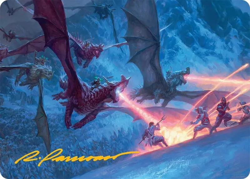 Dragonback Assault Art Card (22/54) (Gold-Stamped Signature) [Tarkir: Dragonstorm Art Series] 1