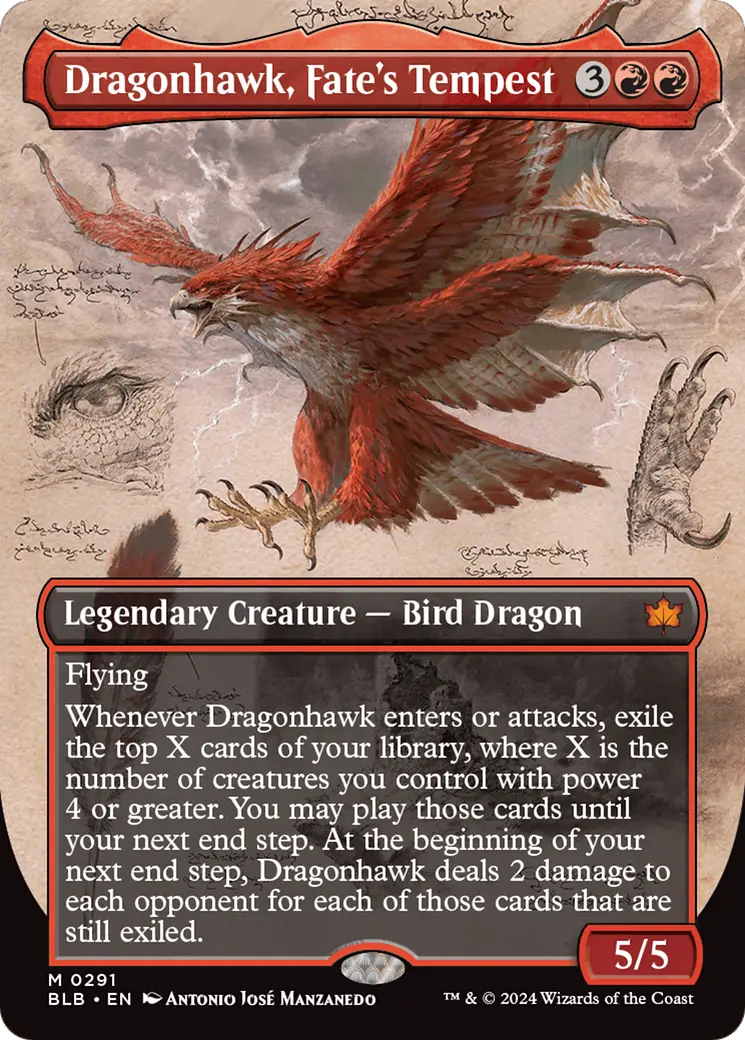 Dragonhawk, Fate's Tempest (Borderless) [Bloomburrow] 1