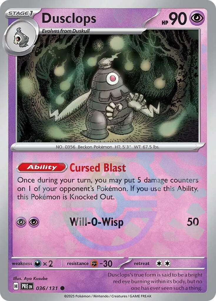 Dusclops (036/131) (Master Ball Pattern) [Scarlet & Violet: Prismatic Evolutions] 1