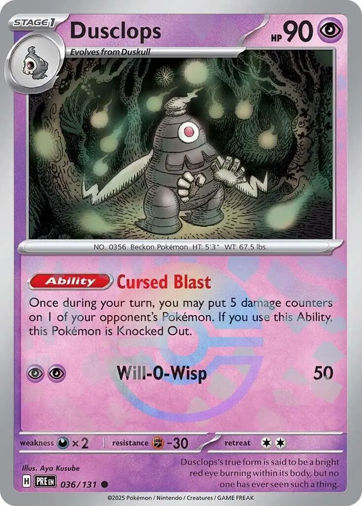 Dusclops (036/131) (Poke Ball Pattern) [Scarlet & Violet: Prismatic Evolutions] 1