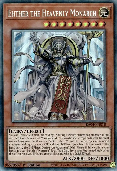 Ehther The Heavenly Monarch [Ra04-En018] Prismatic Collector's Rare 1