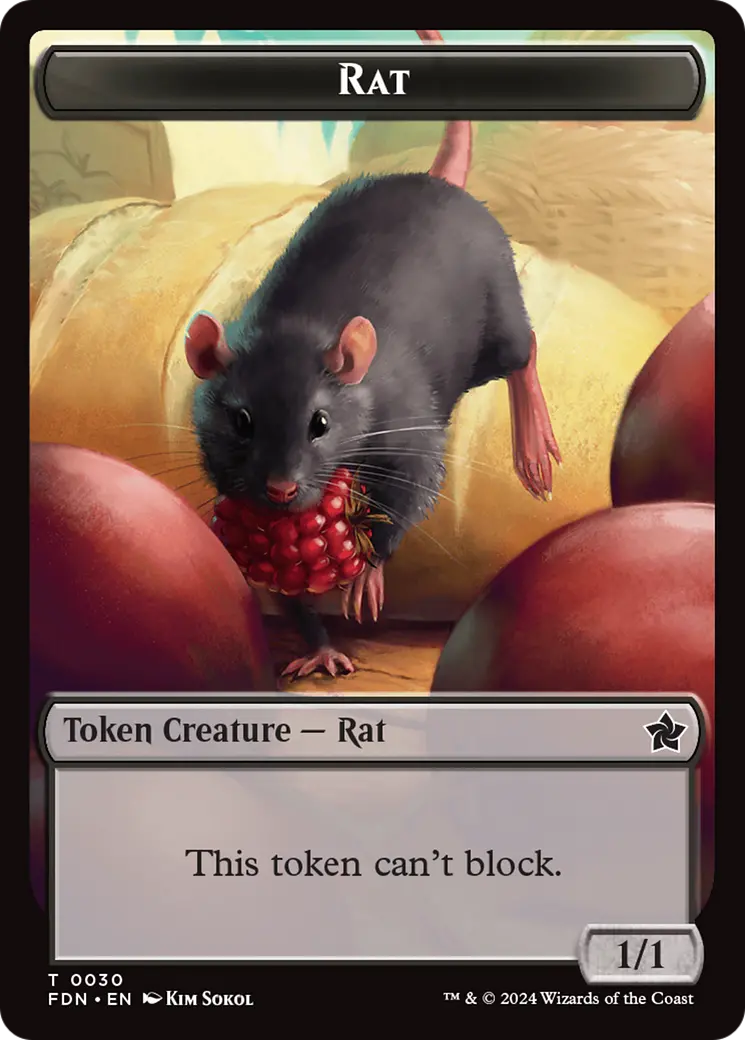 Elf Warrior // Rat (0030) Double-Sided Token [Foundations Tokens] 2