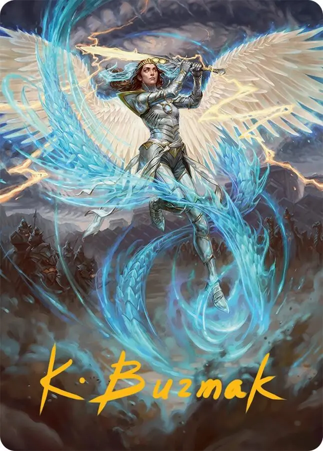 Elspeth, Storm Slayer Art Card (49/54) (Gold-Stamped Signature) [Tarkir: Dragonstorm Art Series] 1
