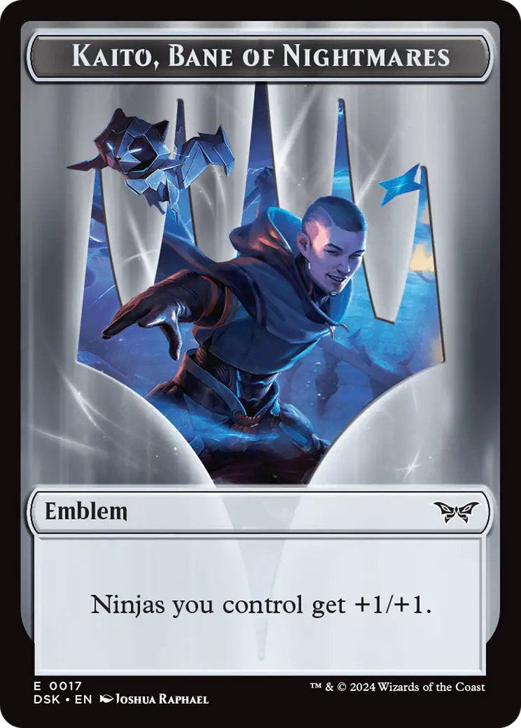 Emblem - Kaito, Bane Of Nightmares // Gremlin Double-Sided Token [Duskmourn: House Of Horror Tokens] 1