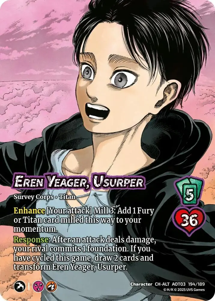 Eren Yeager, Usurper // Attack Titan, Finale (Alternate Art) - Foil 1
