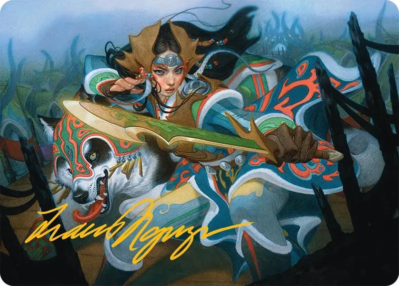 Eshki Dragonclaw Art Card (23/54) (Gold-Stamped Signature) [Tarkir: Dragonstorm Art Series] 1