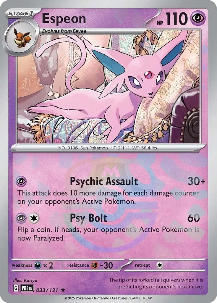 Espeon (033/131) (Master Ball Pattern) [Scarlet & Violet: Prismatic Evolutions] 1