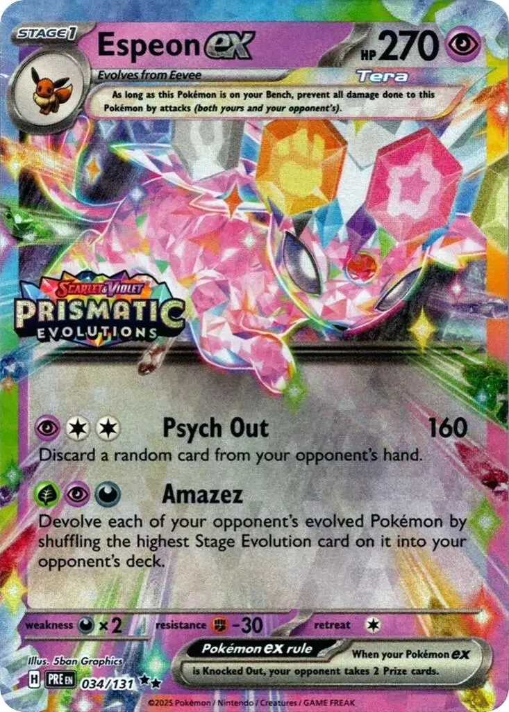 Espeon Ex (034/131) (Prismatic Evolutions Stamp) [Scarlet & Violet: Prismatic Evolutions] 1