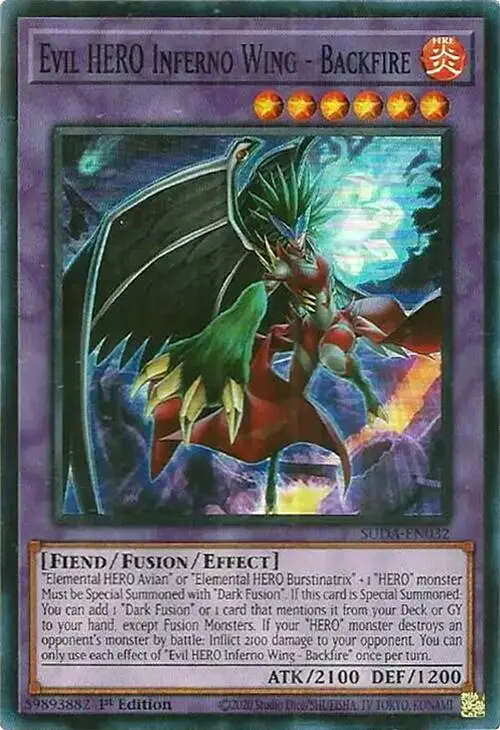Evil Hero Inferno Wing - Backfire [Suda-En032] Super Rare 1