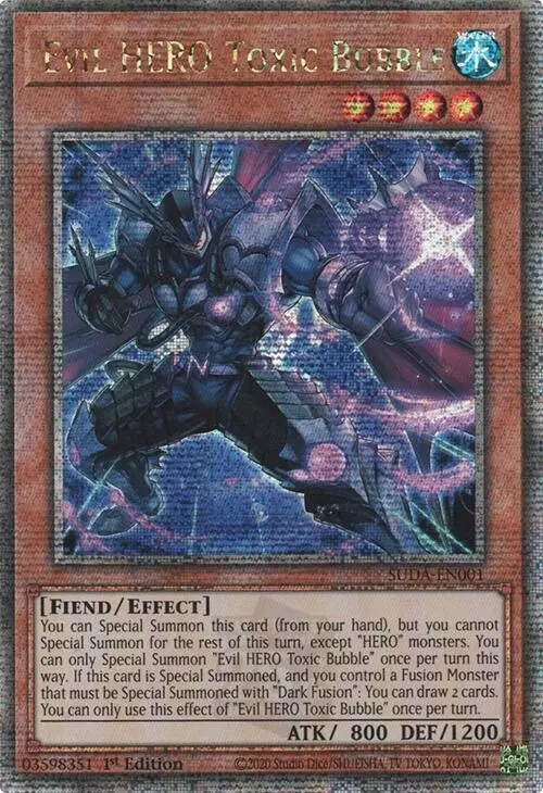 Evil Hero Toxic Bubble (Quarter Century Secret Rare) [Suda-En001] Quarter Century Secret Rare 1