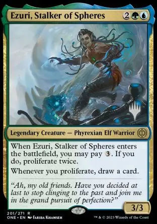 Ezuri, Stalker Of Spheres (Promo Pack) [Phyrexia: All Will Be One Promos] 1