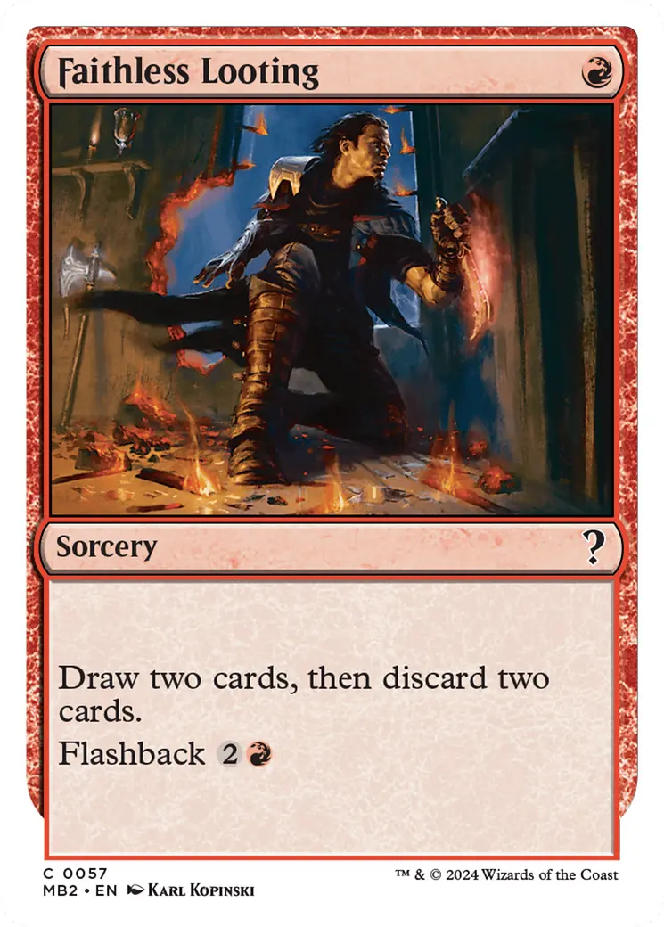 Faithless Looting (White Border) [Mystery Booster 2] 1