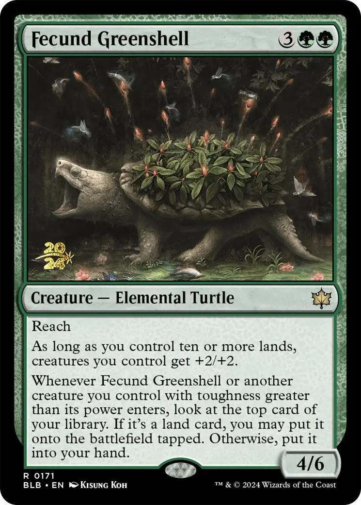 Fecund Greenshell [Bloomburrow Prerelease Promos] 1