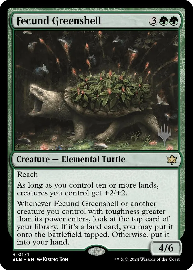 Fecund Greenshell (Promo Pack) [Bloomburrow Promos] 1