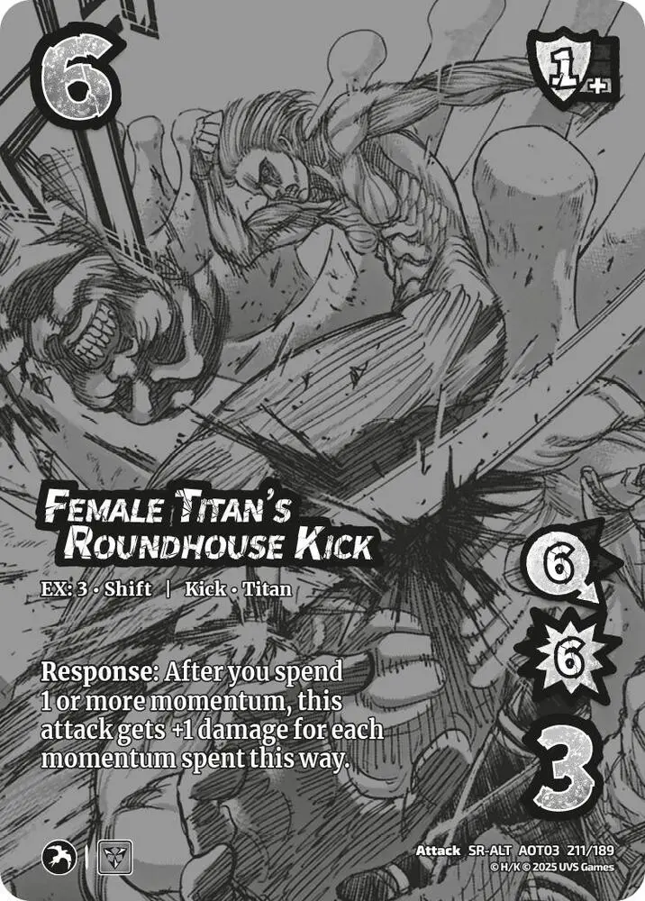 Female Titan's Roundhouse Kick // Annie's Contemplations (Alternate Art) - Foil 1