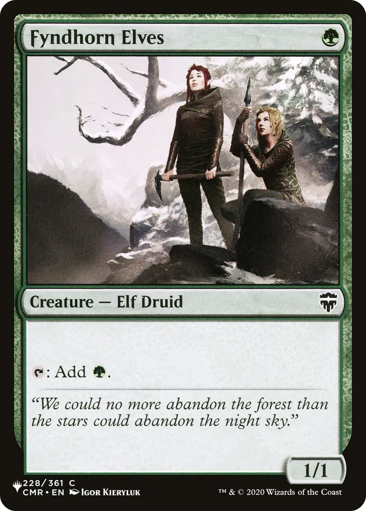 Fyndhorn Elves [The List] 1