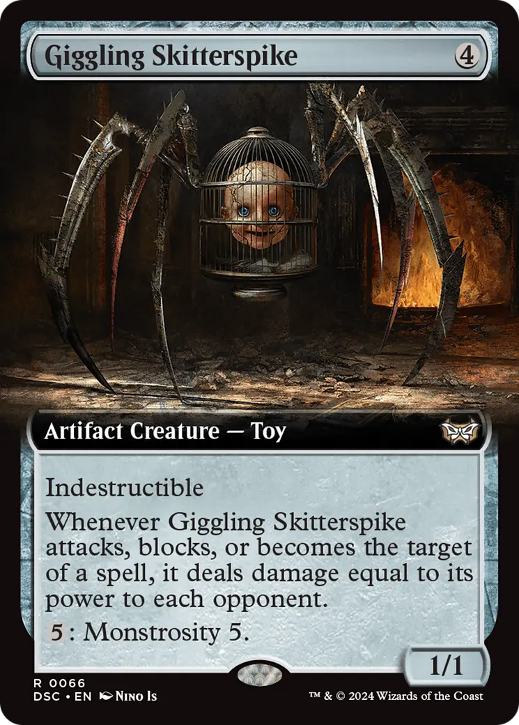 Giggling Skitterspike (Extended Art) [Duskmourn: House Of Horror Commander] 1