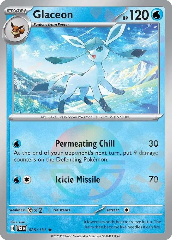 Glaceon (025/131) (Poke Ball Pattern) [Scarlet & Violet: Prismatic Evolutions] 1