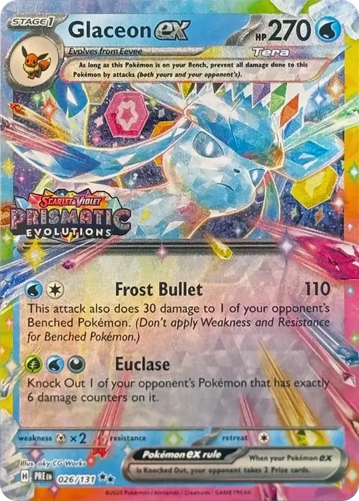 Glaceon Ex (026/131) (Prismatic Evolutions Stamp) [Scarlet & Violet: Prismatic Evolutions] 1