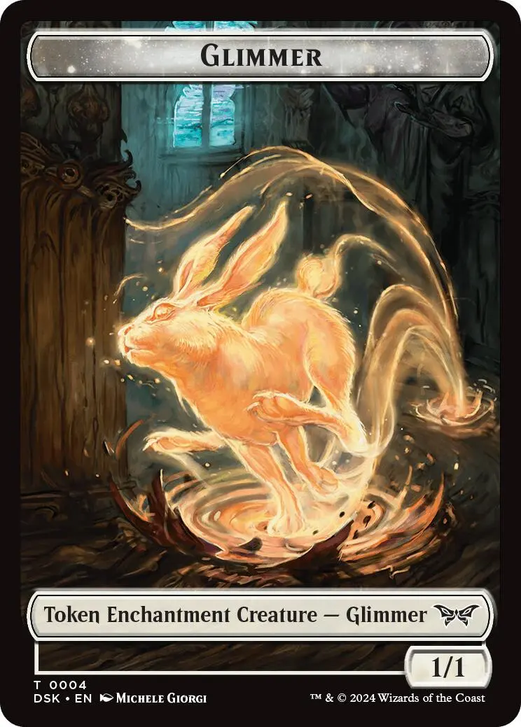 Glimmer // Scarecrow Double-Sided Token [Duskmourn: House Of Horror Commander Tokens] 1