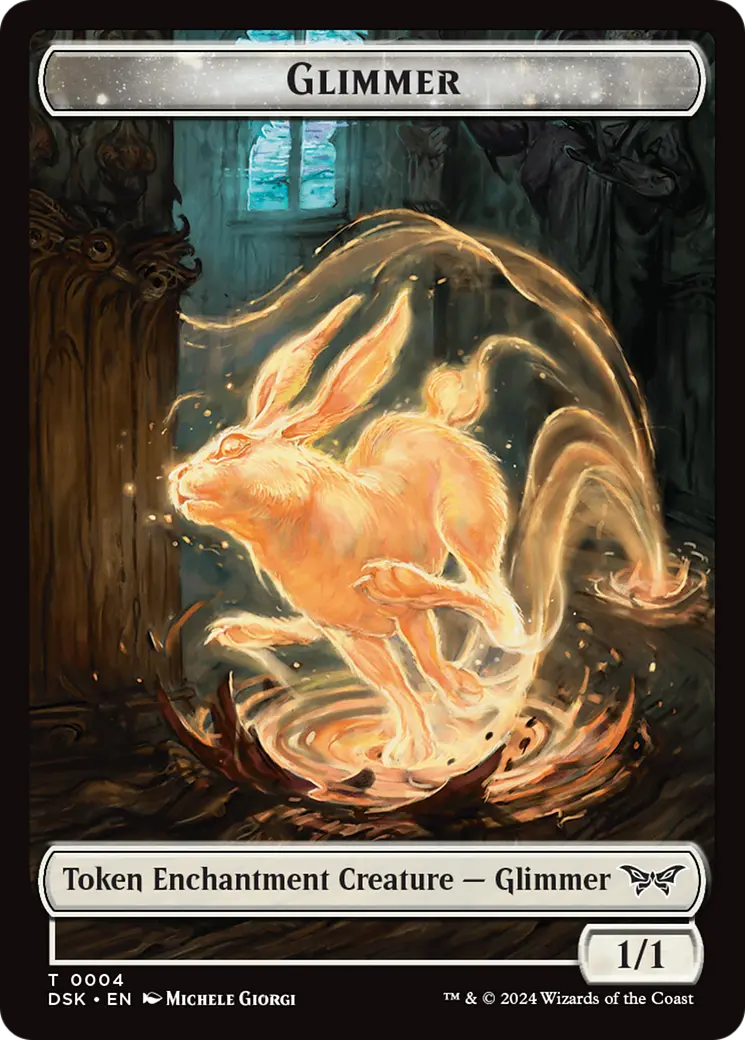 Glimmer // Spirit (0006) Double-Sided Token [Duskmourn: House Of Horror Tokens] 1