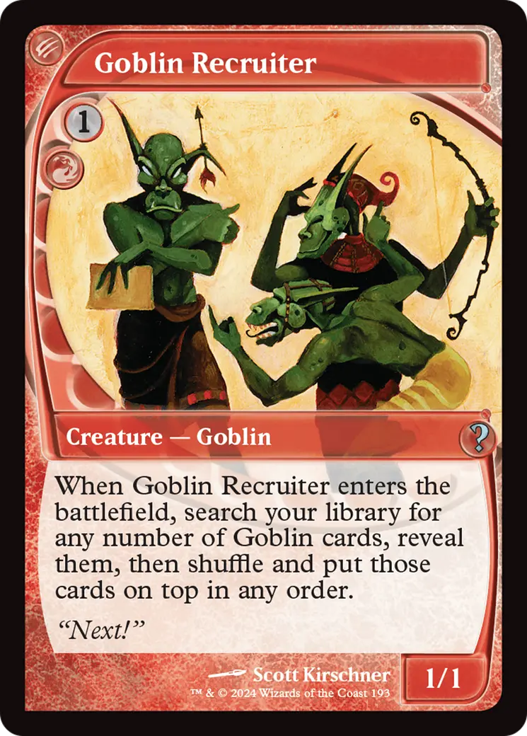 Goblin Recruiter (Future Sight) [Mystery Booster 2] 1
