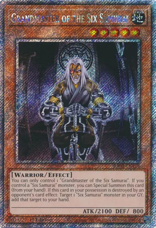 Grandmaster Of The Six Samurai (Platinum Secret Rare) [Ra03-En174] Platinum Secret Rare 1