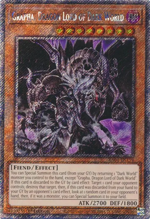 Grapha, Dragon Lord Of Dark World [Ra04-En159] Platinum Secret Rare 1