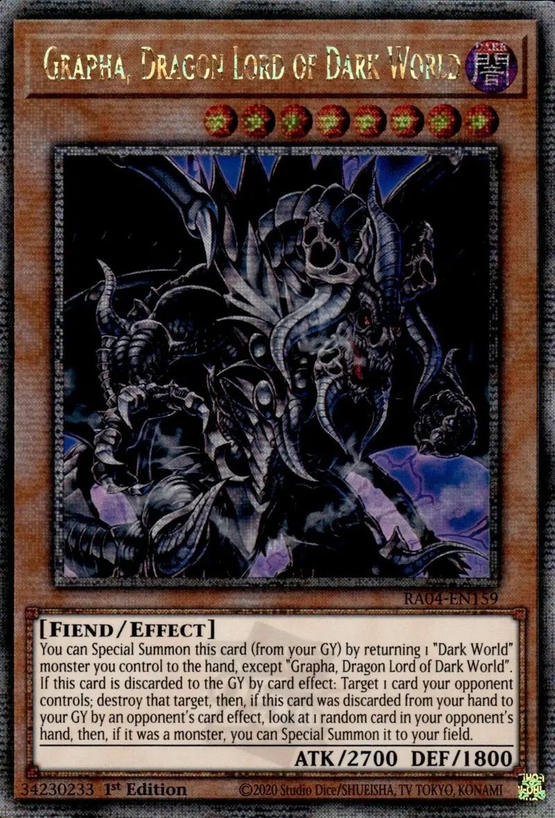 Grapha, Dragon Lord Of Dark World [Ra04-En159] Quarter Century Secret Rare 1