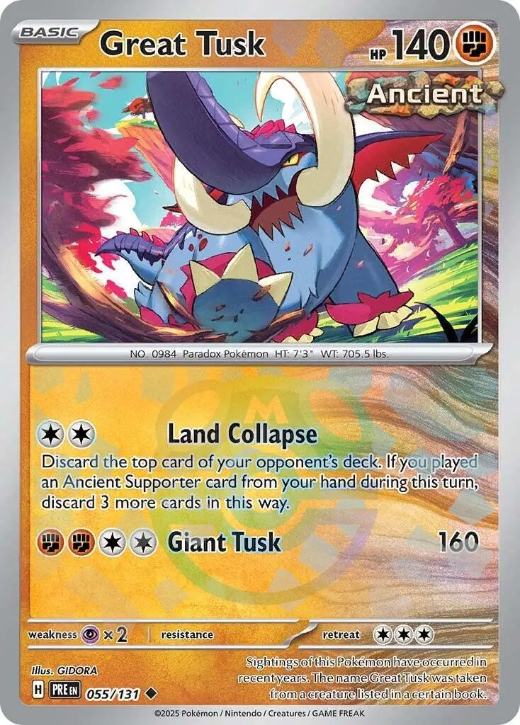 Great Tusk (055/131) (Master Ball Pattern) [Scarlet & Violet: Prismatic Evolutions] 1