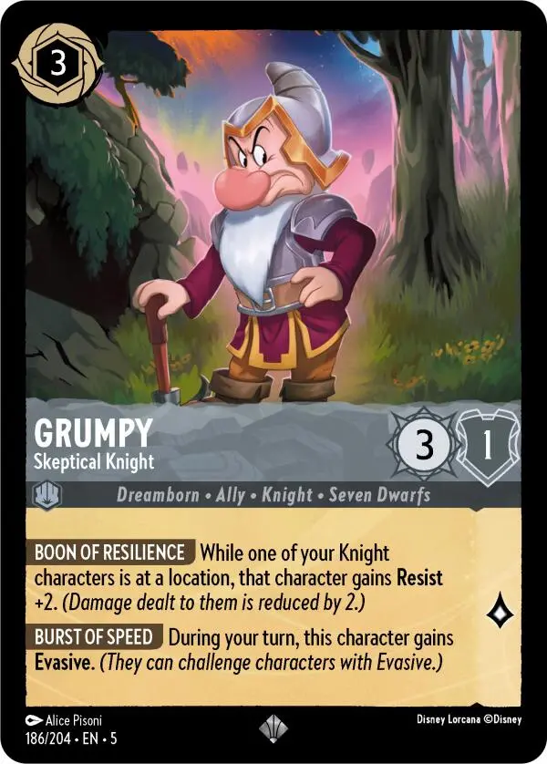 Grumpy - Skeptical Knight (186/204) [Shimmering Skies] 1