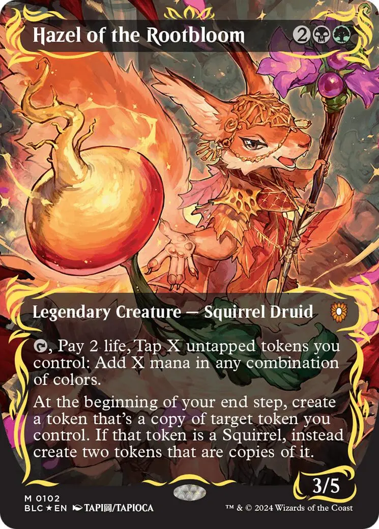 Hazel Of The Rootbloom (Borderless) (Raised Foil) [Bloomburrow Commander] 1