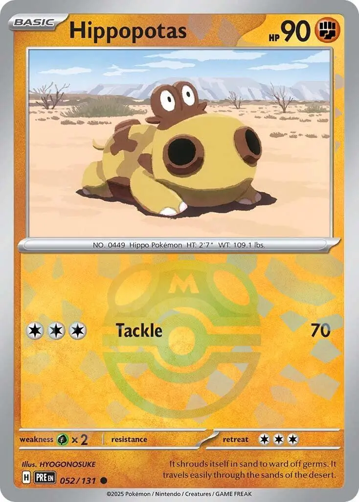 Hippopotas (052/131) (Master Ball Pattern) [Scarlet & Violet: Prismatic Evolutions] 1