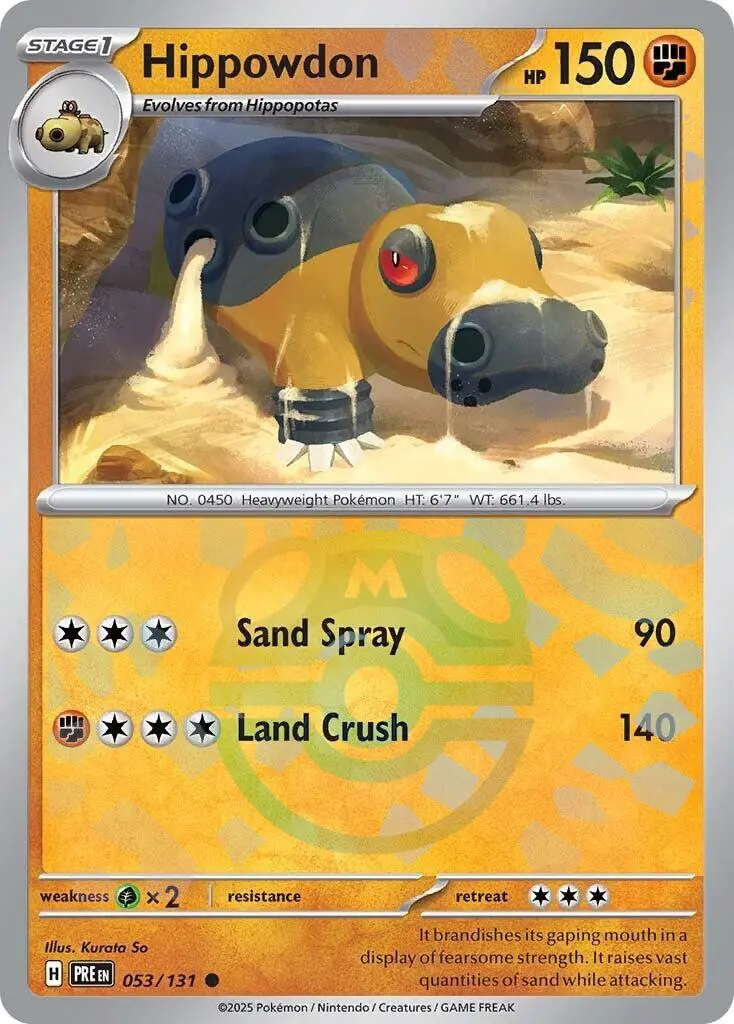 Hippowdon (053/131) (Master Ball Pattern) [Scarlet & Violet: Prismatic Evolutions] 1