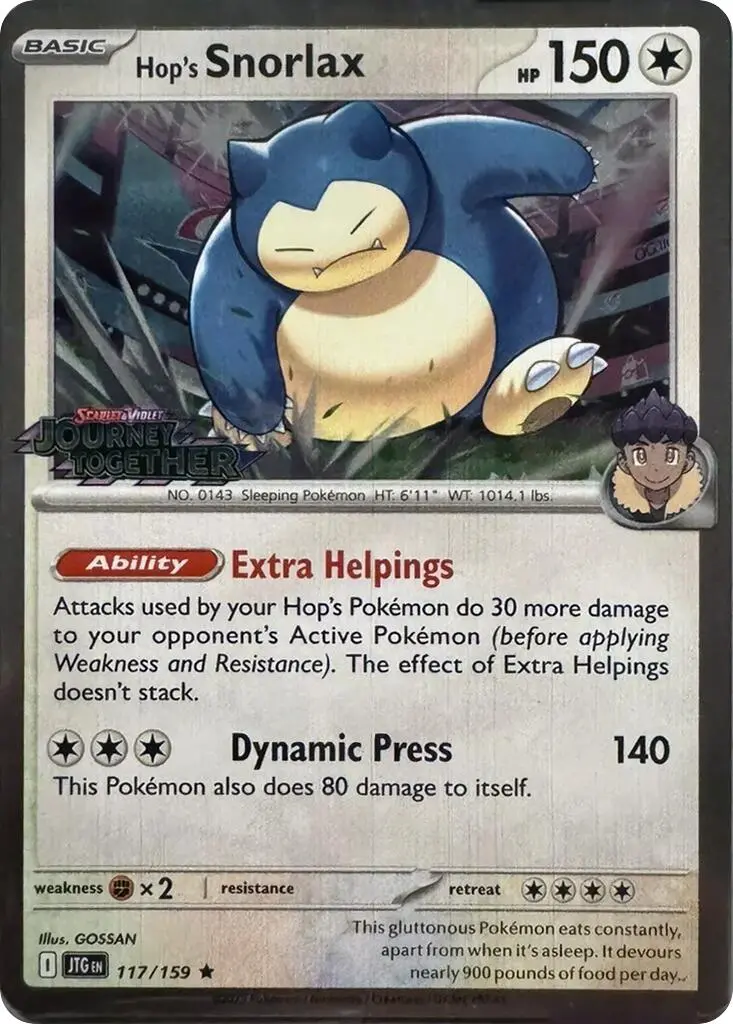 Hop's Snorlax (117/159) (Cosmos Holo) [Scarlet & Violet: Journey Together] 1