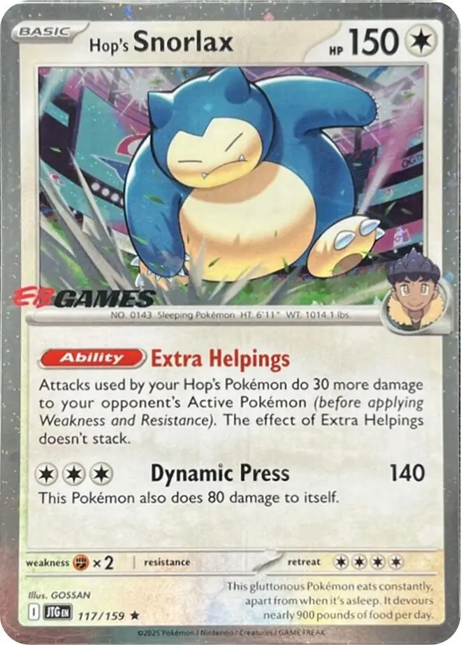 Hop's Snorlax (117/159) (Eb Games) (Cosmos Holo) [Scarlet & Violet: Journey Together] 1