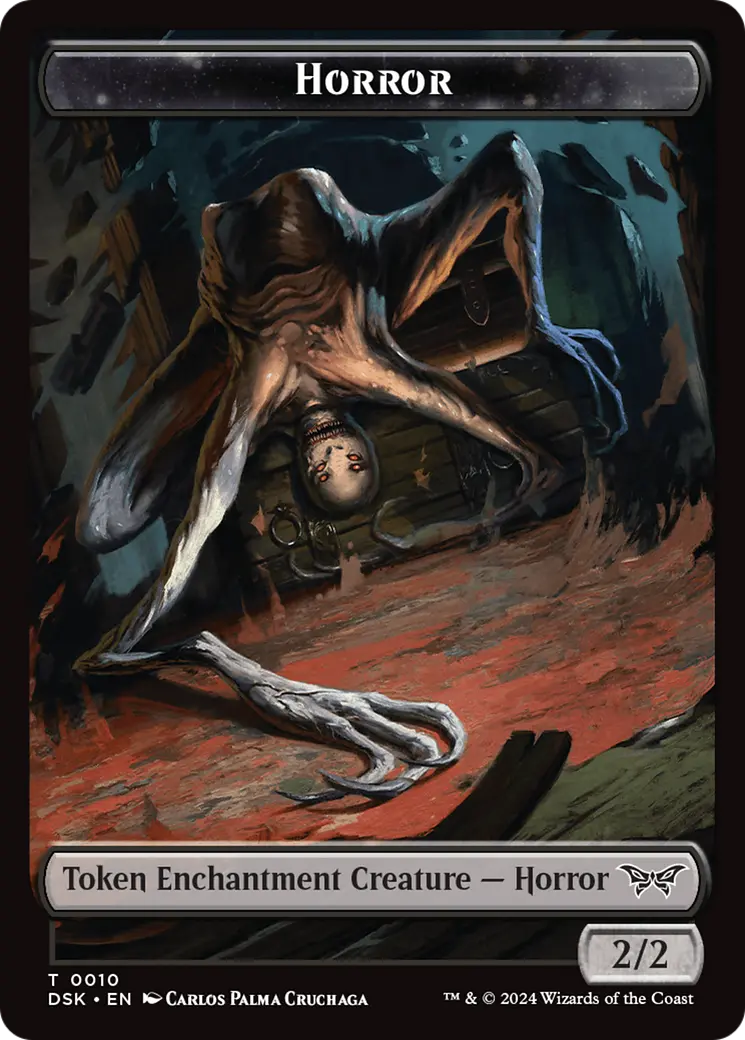 Horror // Glimmer Double-Sided Token [Duskmourn: House Of Horror Tokens] 1