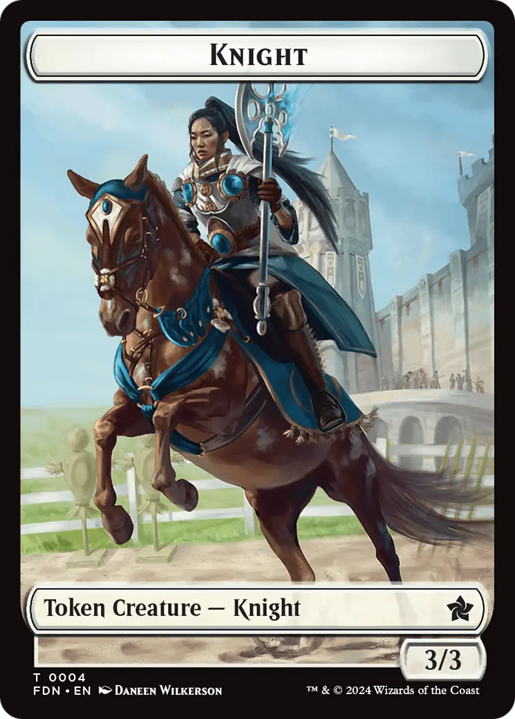 Human // Knight Double-Sided Token [Foundations Tokens] 1