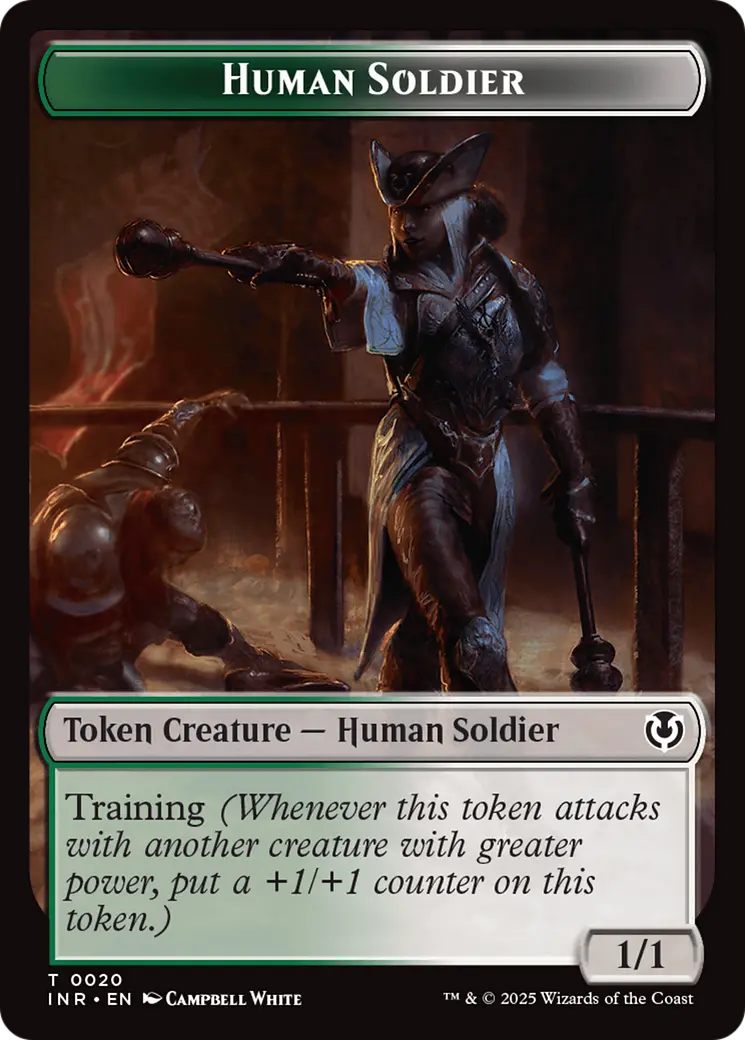 Human Soldier (0020) // Emblem - Tamiyo, Field Researcher Double-Sided Token [Innistrad Remastered Tokens] 1