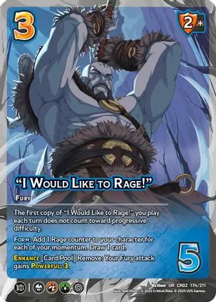 "I Would Like To Rage!" 1