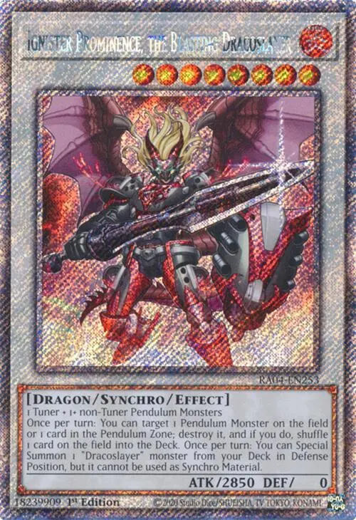 Ignister Prominence, The Blasting Dracoslayer [Ra04-En253] Platinum Secret Rare 1